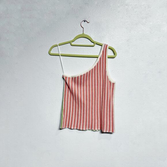 Yllw The Label Wyla Colorblock Stripe Milly Knit One Shoulder Tank Top Sz M - Picture 10 of 14